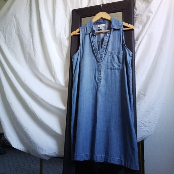 Loft // Blue Sleeveless Dress - Picture 2 of 3